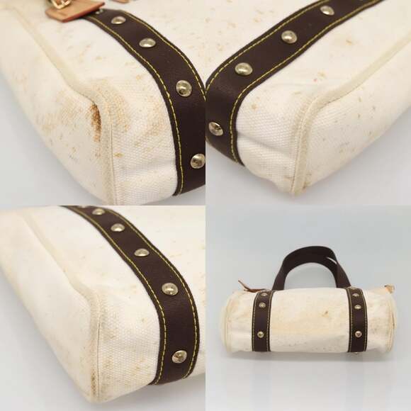 LOUIS VUITTON Antigua Cabas PM Tote Bag White Brown M40036 - Picture 10 of 13